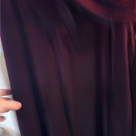 Revelry Burgundy One-Shoulder Satin Bridesmaid Gown w/ Slit | Size 16 | NWT - Picture 8 of 12